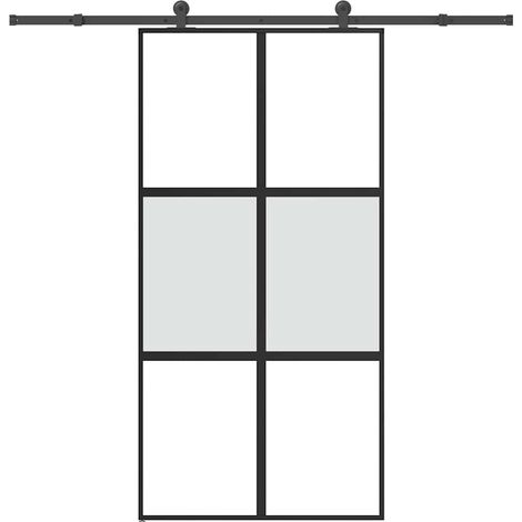 Schiebetür mit Beschlag 102,5x205 cm Hartglas & Aluminium