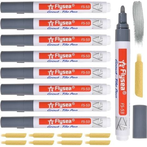 Stylo Réparation Joints Carrelage 8 Pièces Crayon à Recharge Blanc Pour Salle De Bain Et Cuisine (1/4)