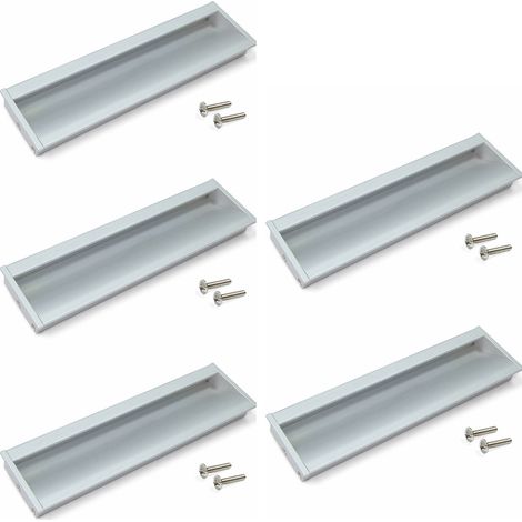 Emuca Lot von 5 Möbelgriffe Alfafar, L190mm, 160mm Achsenabstand, Aluminium, matt eloxiert (1/5)