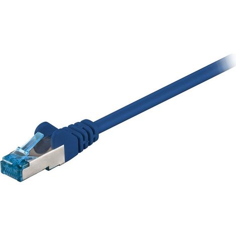 93779 Goobay Câble RJ45 catégorie 6a S/FTP 3 m (Bleu) - Câble Réseau Cat 6a