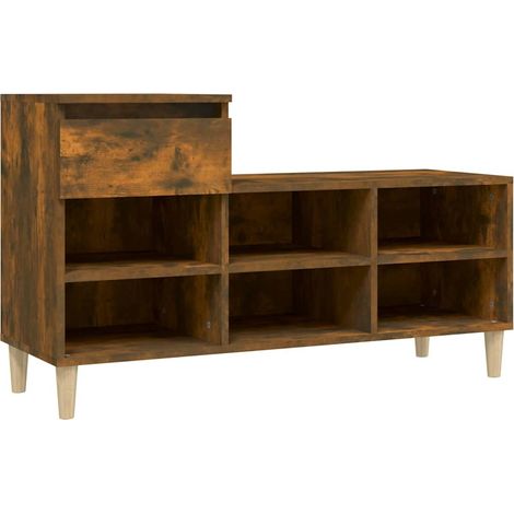 Scarpiera Mobile per scarpe Rovere Fumo 102x36x60 cm in Legno Multistrato (1/5)