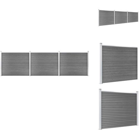 Zaunfelder - Living Zaunelement Set WPC 526x146 cm Grau