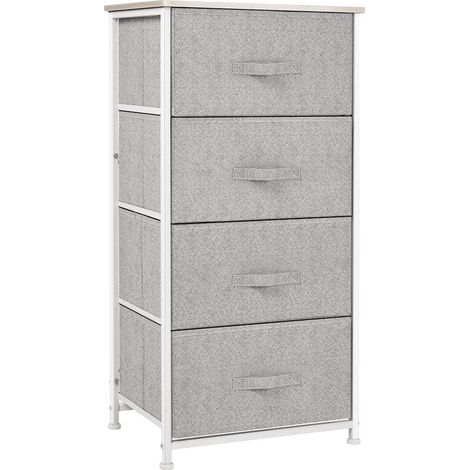 Stoffkommode, Aufbewahrungsmöbel mit 4 Schubladen, Maße: 45 x 30 x 92 cm (L x B x H), Metallgestell (1/5)