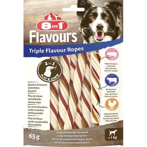 8in1 Hundeleckerli Triple Flavour Ropes 65 g (1/2)