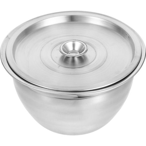 Bol mélangeur en acier inoxydable de 15 cm avec couvercle, bol mélangeur épais en acier inoxydable (1/3)
