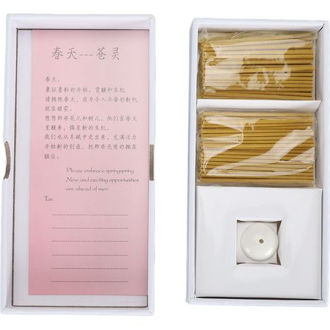Japanisches, stilvolles, handgefertigtes Räucherstäbchen-Set mit Halter für Zuhause, Yoga, Hotel, gelbe Räucherstäbchen (1/5)