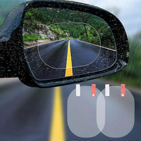 Lot de 2 films protecteurs pour rétroviseurs, anti-buée et imperméables, pour vitres de voiture. Membrane adhésive imperméable pour vitres de voiture, 95 x 95 cm. (1/5)