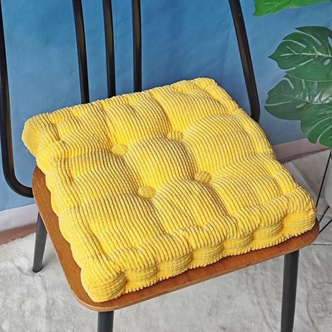 Coussin de chaise d’extérieur, lot de 2 coussins de chaise 45x45cm, coussins épais pour sol, coussin de siège pour banc et chaise de jardin (carré, jaune, 45 x 45 cm)