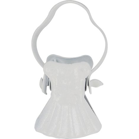 Lot de 10 pinces étoffe pour rideaux D10 mm Blanc 10 mm