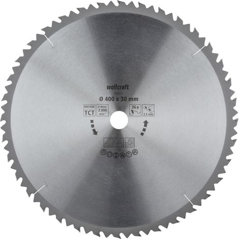 Wolfcraft Kreissägeblatt 400 mm 36 Zähn Hartmetall Kreissägeblatt (1/2)