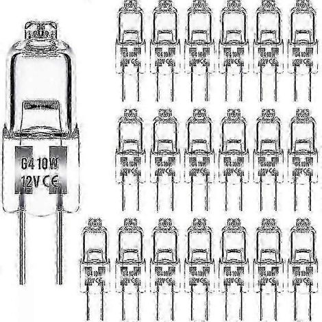 Ampoules halogènes G4 10 W, 12 V, lot de 20 - Lumière blanc chaud (1/5)