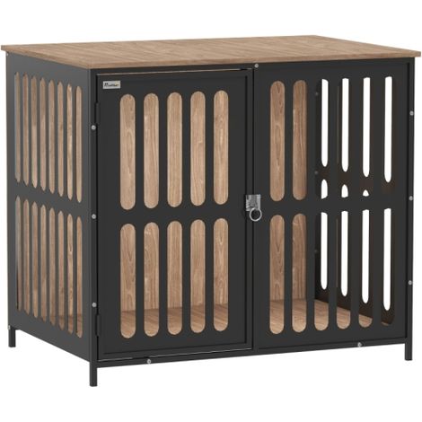 Stylish Dog Crate Furniture with Chew-Resistant Mesh and Secure Single Door for Medium Dogs, Size 80 x 55 x 72 cm (1/5)