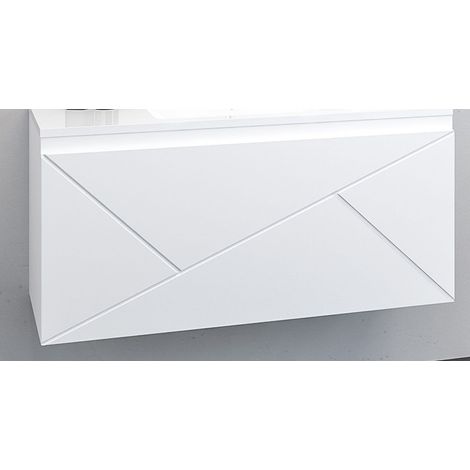 Caisson meuble suspendu laqué blanc 800mm – 2 tiroirs – Rangement moderne pour optimiser l'espace – Design élégant – Anconetti (1/2)