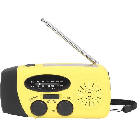 Multifunktionales gelbes Solar-Kurbelradio, japanisches Modell, mit integrierter Notleuchte (Batteriebetrieb), CE+FCC+RoHS+MSDS-zertifiziert (1/5)
