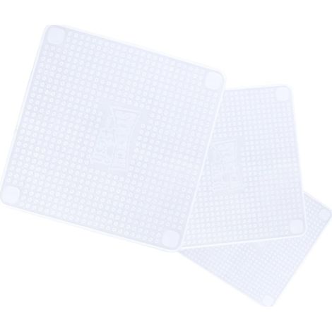 Lot de 3 couvercles carrés en silicone transparent