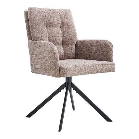 Sedia girevole in tessuto collezione PLUMO colore sabbia (1/5)