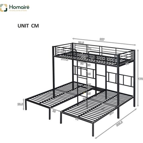 Bettgestell schwarz aus Metall 227 x 205.5 x 170 cm HOMAIRE (1/5)