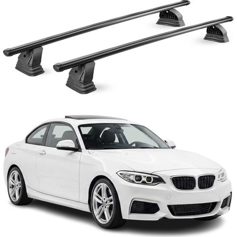 OMAC Stahl Dachträger Querträger Bmw 2er F22 Coupè 2012-2021 – TÜV / DIN 75302:2019 – Abschließbar – Max. 75 kg – 2 Stangen – Schwarz (1/5)