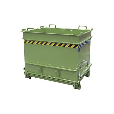 Bauer Baustoffcontainer BC 1000 (Steinklammer-Entriegelung), lackiert, Resedagrün