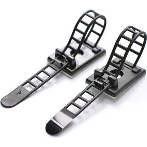 50 selbstklebende Kabelbinder mit Schraubbefestigung – Verstellbare Kabelmanagement-Clips und -Klemmen aus Nylon – Selbstklebende Kabelorganisatoren für Zuhause, Büro und Heimwerkerprojekte – Crezuo