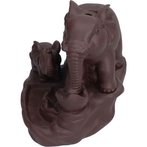 Brûleur d'encens à refoulement en forme d'éléphant, ornement d'aromathérapie, artisanat d'art pour le salon et le bureau (1/5)