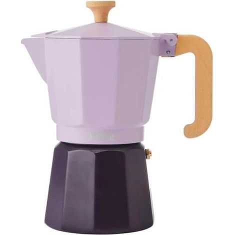 La Cafetière Tetera Espresso 6 Tazas Color Púrpura Bicolor, Fabricada en Aluminio, Compatible con Gas, Eléctrica, Vitrocerámica, Tetera Espresso Tradicional Italiana, Sólo Lavable a Mano, 290 ml (1/3)