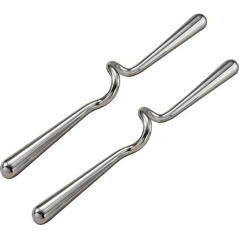 JSSEVN-2 pièces Poignées de tiroir en Alliage de zinc pour placards Profil ondulé Boutons de portes de tirette Barre de d'Armoire (Hole spacing 192mm,chrome)