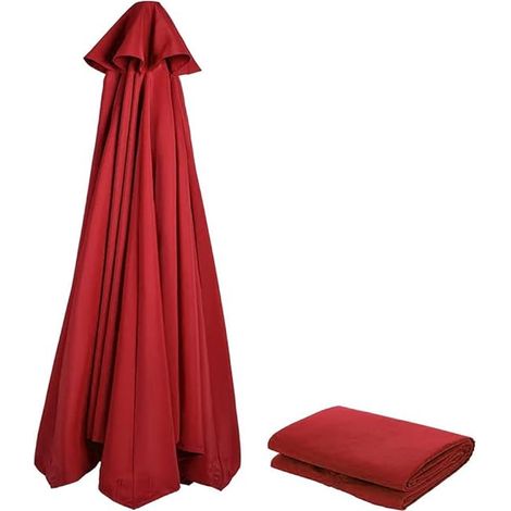 Housse de rechange pour parasol 3M 8 nervures avec aérations pour parasols en porte-à-faux Parasols à mât décalé Tous les parapluies de jardin Tissu polyester épais imperméable aux ultraviolets (rouge (1/5)