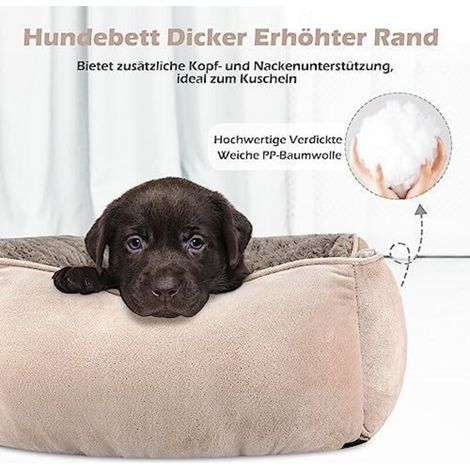 Mittelgroßer Hundekorb, waschbares Plüsch-Hundebett, rutschfestes Anti-Angst-Kissen, weicher Komfort für kleine und mittelgroße Hunde und Katzen, 63 x 53 x 20 cm