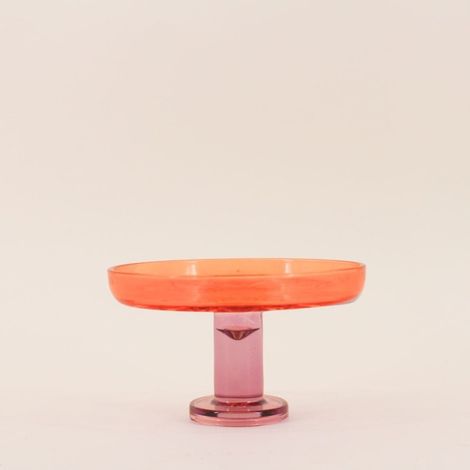 Coupe sur pied bicolore en verre taillé 17x10cm (1/5)