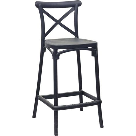 Sgabello Pompei Cross Back Vintage Nero (1/5)
