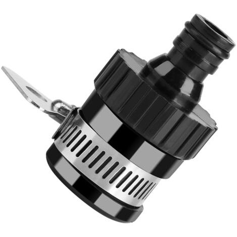 Pair - SJLERST Connecteur de Robinet Universel Adaptateur de Tuyau de Jardin pour la Cuisine, le Jardinage, le Lavage de Voiture (Noir) (1/5)