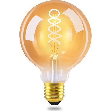Ampoule LED E27 : Lampe G95 Vintage, Ampoule Edison 4W, 2200K Blanc Chaud, Ampoule à Filament Rétro, Ampoule Économe en Énergie pour Maison Café Bar - Non Dimmable. (1/5)