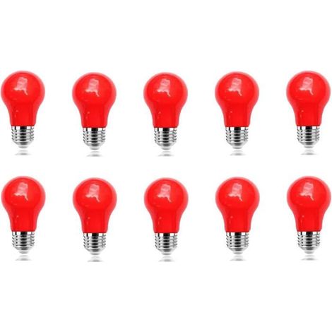 Ampoule LED de Couleur E27 3W à vis Ampoule Rouge, Équivalent Incandescence 30W (1/5)