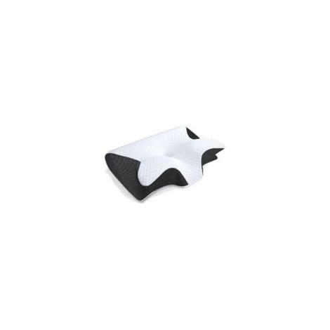 Oreiller Ergonomique Cervical, 2 en 1 Oreiller Orthopédique à Mémoire de Forme pour la Nuque, Coussin pour Dormir sur Le Côté et sur Le Dos, 62x37x12cm (noir)