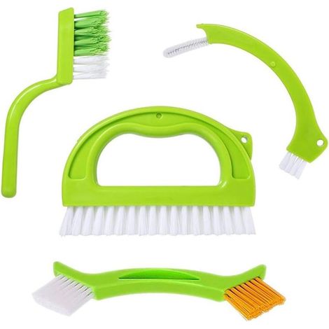 Brosse à carrelage 4 en 1 pour tous types d'usages domestiques, idéale pour les joints de carrelage salle de bain/cuisine et autres usages ménagers, et élimine les moisissures de surface. (1/5)