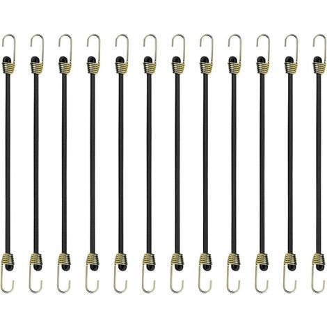 Bardusch-12 tendeurs élastiques 25 cm crochets, sangles sécurisation meubles/caravanes/tentes/motos – extensibles (1/5)