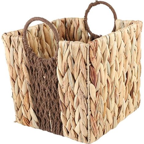 Panier de rangement tressé avec poignées - Lot de 2, jaune clair, 20 cm x 21 cm - Jardinage - Ménage - Rangement - Boîtes et paniers de rangement (1/4)