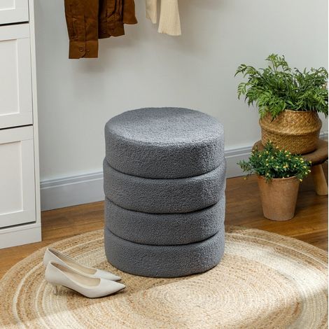 siège fauteuil salon mobile rond polyester gris foncé OKMYHOME (1/5)
