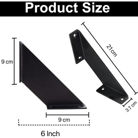 staffe rustiche per mensole da parete, staffe resistenti in stile antico, supporti per mensole fai da te da 20 cm (1/4)