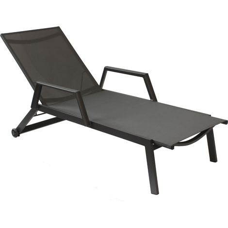 FANDANGO - lettino con struttura in alluminio verniciato bianca o antracite, textilene 2 x 1 (1/4)