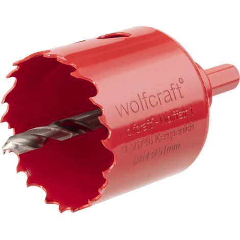 wolfcraft - Scie Cloche Multi-Matériaux BiM - Diamètre 51 mm - Profondeur de coupe 40 mm. Foret Centreur - réf. 5471000
