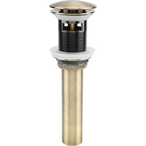 G1 1/4 " Pop-up Rétro Bouchon Bonde de Lavabo Vidange Clic-clac avec Trop-Plein en Laiton Bronzé Universel Valve Draineur d’Evier Vasque Siphon - avec Trop-Plein,de