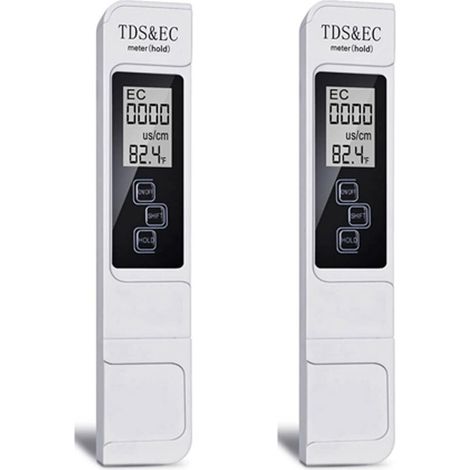 2X Testeur de Qualité de L'Eau Numérique TDS EC Meter 0-9999 PPM Plage de Mesure Testeur de Température de Pureté de L'Eau (1/5)