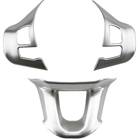 Ensemble de 3 autocollants décoratifs pour volant de voiture, compatibles avec les modèles 2008, 208 et 2014-2018 (argenté). (1/5)