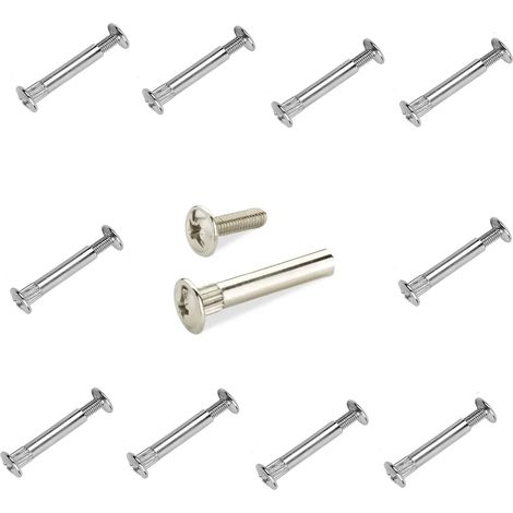 Giunzione per mobili mm 4 / 5 con vite nickelata cf 10 pezzi stringe da 32 a 42