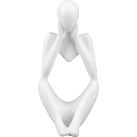 Buste penseur résine blanc, décoration abstraite penseur style pour salon bureau étagère, figurine réfléchie (1/5)