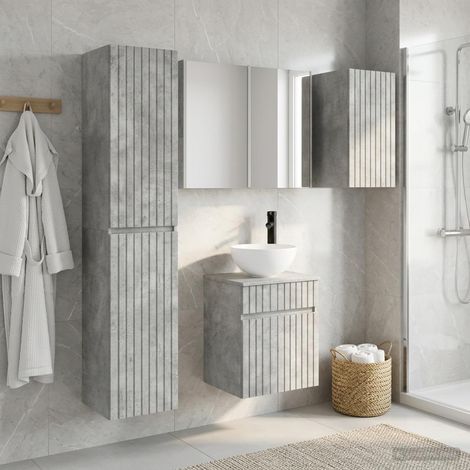 vidaXL Bathroom Cabinet Set 5 pcs Concrete Grey Engineered Wood (1/5)