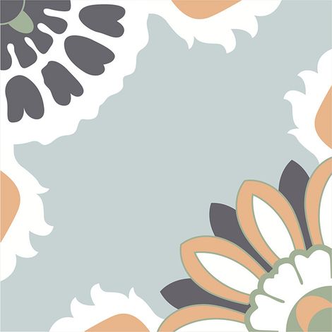 JSSEVN - 10 Pcs Self-Adhesive PVC Floor Tiles 30x30 cm, Vinyl Flooring (0.9 m²), Matte Waterproof Tiles, Self-Adhesive Waterproof Floor Tiles, Vintage Floral Pattern (1/2)