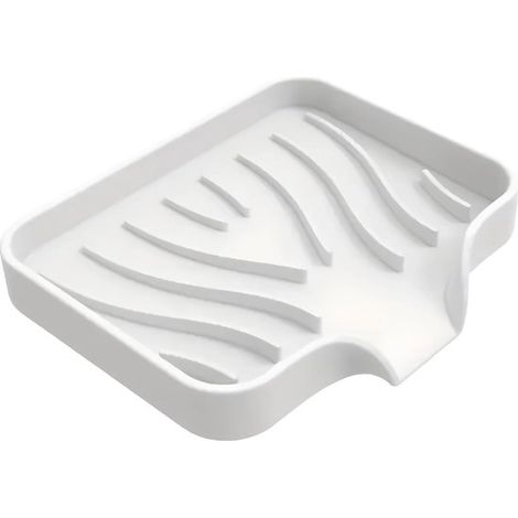 Juego de 2 jaboneras de silicona de alta calidad – diseño antideslizante y con drenaje (Blanco) (1/5)
